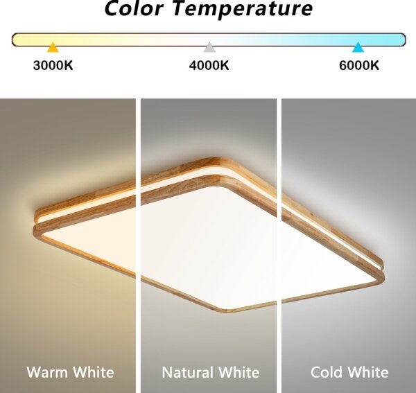 Brilagi - LED stmievateľné svietidlo MOLINA SQUARE LED/128W/230V dub 90x60 cm + diaľkové ovládanie