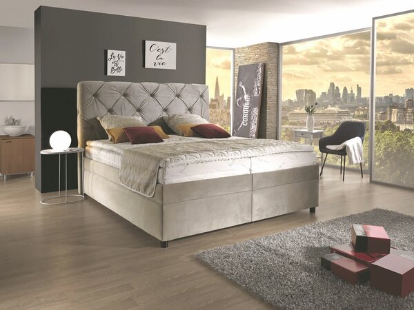 Americká posteľ boxspring PALLADIO 200x200cm, s úložným priestorom