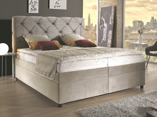 Americká posteľ boxspring PALLADIO 200x200cm, s úložným priestorom