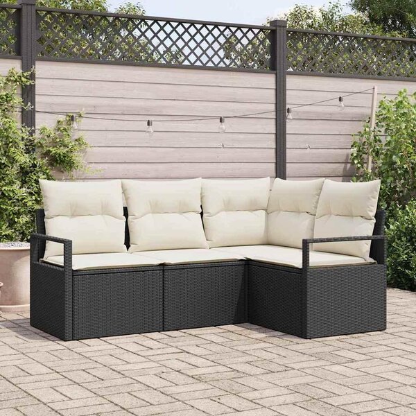 Maison Exclusive – Sedacia súprava, 4 kusy, čierna [syntetický materiál]: Polyratan