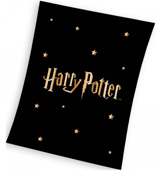 Coral fleece deka Harry Potter - motív Gold Stars - 130 x 170 cm