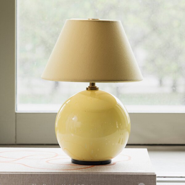 Stolové Lampa Globen Lighting, IRIS, stmievateľné, Žltá, Obývacia izba, Tkanina / Textil