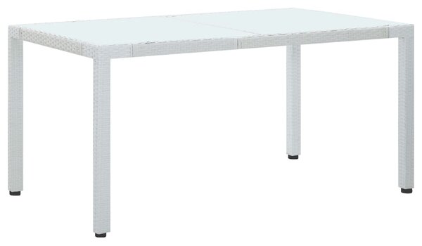 Záhradný stôl, biely 150x90x75 cm, polyratan