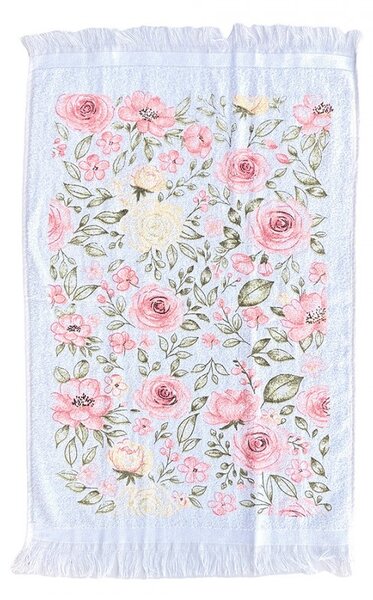 Kuchynský froté uterák s motívom kvetín - 40*66 cm - Clayre & Eef