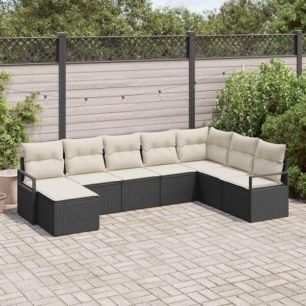 Maison Exclusive – Sedacia súprava, 8 kusov, čierna [syntetický materiál]: Polyratan