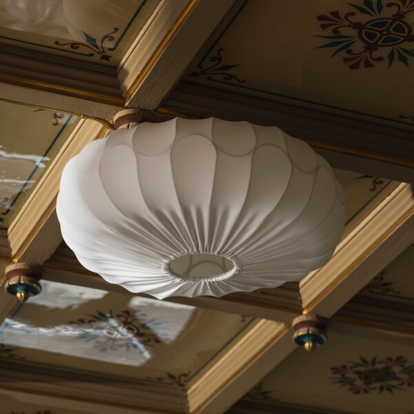 Stropné Lampa Globen Lighting, BLADVERK, stmievateľné, Biela, Obývacia izba, Tkanina / Textil, Škandinávsky