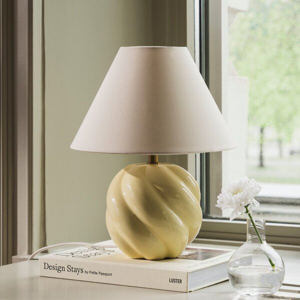 Stolové Lampa Globen Lighting, DAHLIA, Béžová, Obývacia izba, Tkanina / Textil