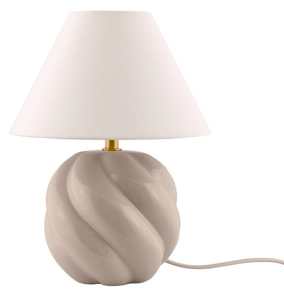 Stolové Lampa Globen Lighting, DAHLIA, Béžová, Obývacia izba, Tkanina / Textil