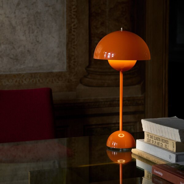 Stolové Lampa &Tradition, Flowerpot VP3, Oranžová, Obývacia izba, Kov, Dizajnový
