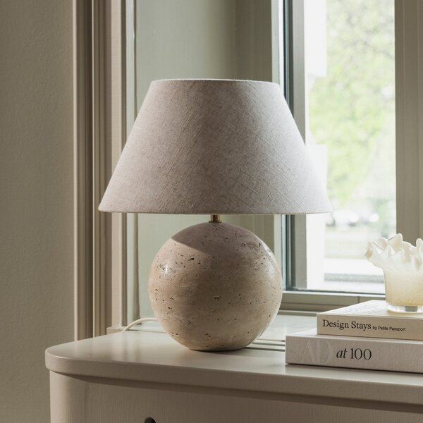 Stolové Lampa Globen Lighting, Castello, Béžová, Obývacia izba, Tkanina / Textil, Dizajnový