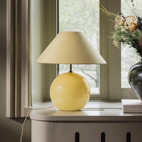 Stolové Lampa Globen Lighting, IRIS, Žltá, Obývacia izba, Tkanina / Textil, Vintage