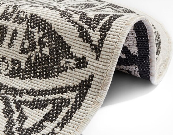 MK Original: Produkty s rodokmenem , Kusový koberec Mojkoberec Original Nora 104161 Black Creme kruh – na von aj na doma, 140x140 (priemer) kruh, čiernobiela, chodba / predsieň