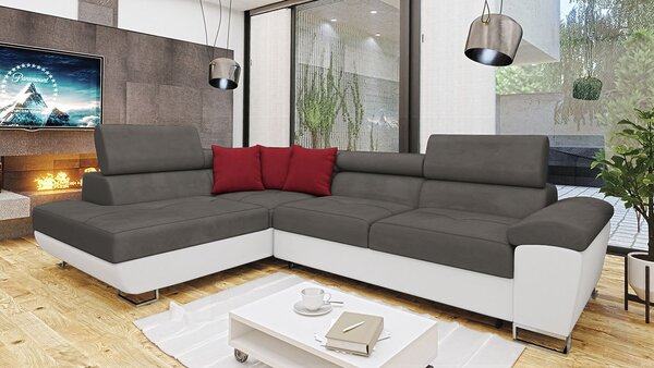Mirjan24 Rohová sedačka Alvin, Dostupné poťahy: ekokoža Soft 017 + Uttario Velvet 2971 + Kronos 02, Strana: ľavá 5903211146008