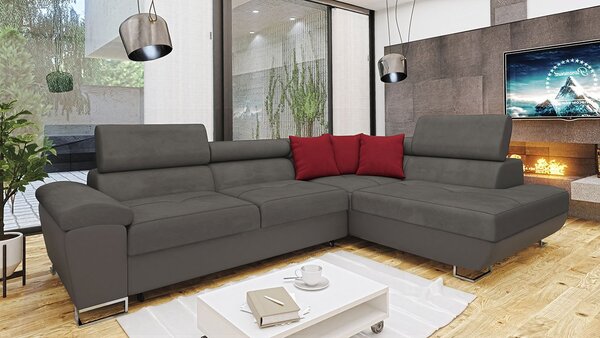 Mirjan24 Rohová sedačka Alvin, Dostupné poťahy: Ekokoža Soft 029 + Uttario Velvet 2971 + Kronos 02, Strana: pravá 5903211146015
