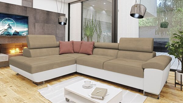 Mirjan24 Rohová sedačka Alvin, Dostupné poťahy: ekokoža Soft 017 + Uttario Velvet 2979 + Uttario Velvet 2955, Strana: ľavá 5903211145988