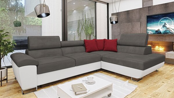 Mirjan24 Rohová sedačka Alvin, Dostupné poťahy: ekokoža Soft 017 + Uttario Velvet 2971 + Kronos 02, Strana: pravá 5903211145995