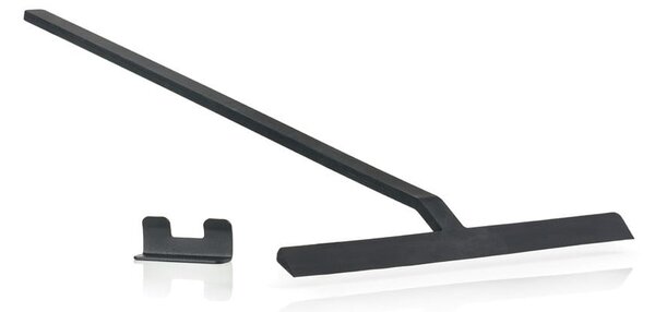 Čierna kúpeľňová stierka so stojanom Zone Rim, šírka 30 cm