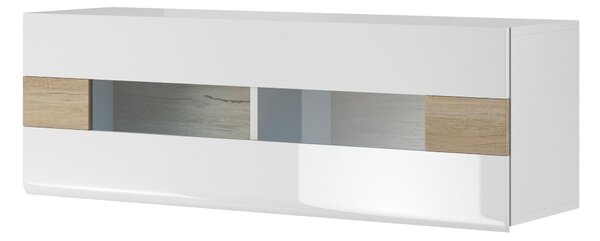 NovýNábytok.sk Závesná skrinka Tamie DW08 (lesk biely + dub san remo). Akcia -15%. Vlastná spoľahlivá doprava až k Vám domov. 1118154