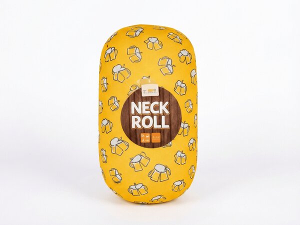 Cestovný vankúšik BEER NECK ROLL 30x15 cm, žltý