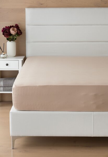 Prestieradlo Hnědé INTERLOCK Jersey interlock 90-100 x 200-220/35