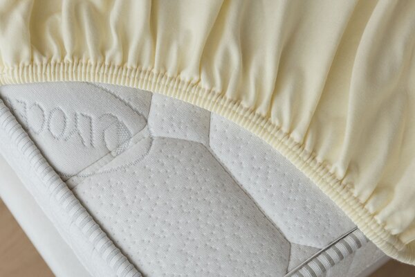 Prestieradlo Světle béžové INTERLOCK Jersey interlock 120/200/35