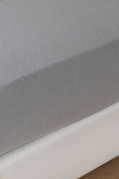 Prestieradlo Světle šedé INTERLOCK Jersey interlock 90-100 x 200-220/35