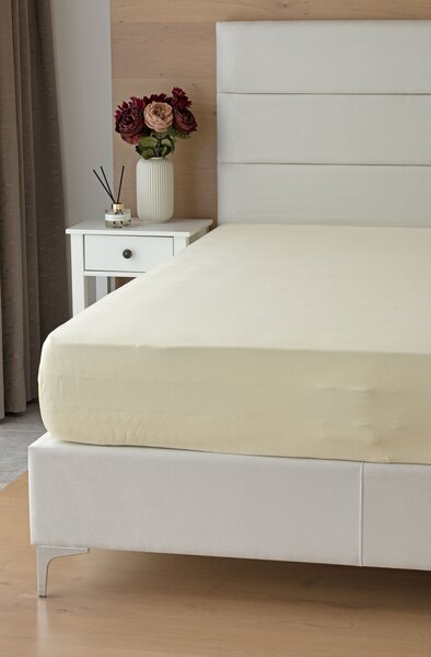 Prestieradlo Světle béžové INTERLOCK Jersey interlock 120/200/35
