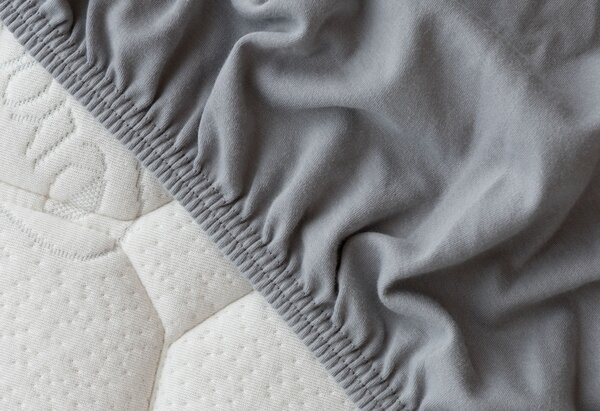 Prestieradlo Světle šedé INTERLOCK Jersey interlock 90-100 x 200-220/35