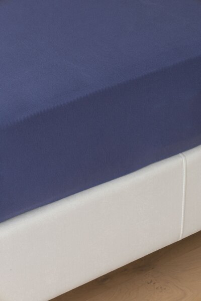 Prestieradlo Tmavě modré INTERLOCK Jersey interlock 90-100 x 200-220/35