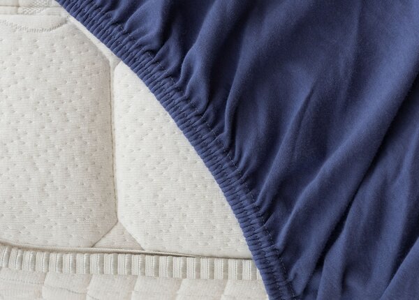 Prestieradlo Tmavě modré INTERLOCK Jersey interlock 90-100 x 200-220/35