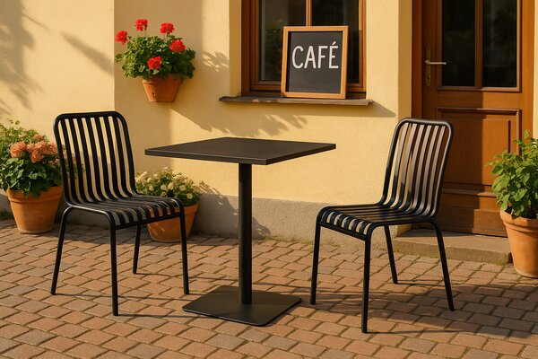 Kovová bistro stolička RIVA, na vonkajšie použitie, zelená