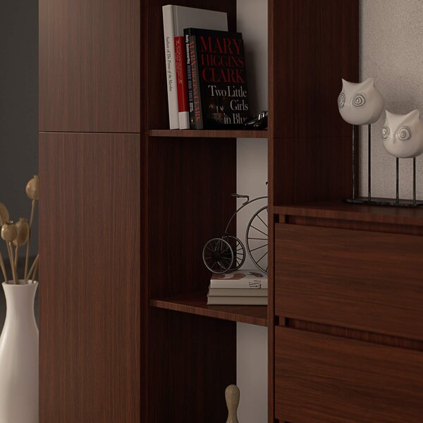 Ak furniture Regál Rexa 80 cm 1 skrinka a 4 police wenge