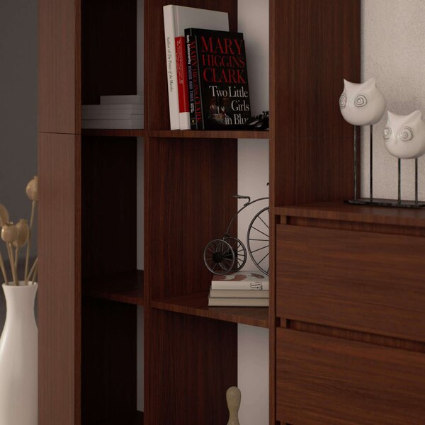 Ak furniture Regál Rexa 80 cm 1 skrinka a 4 police wenge