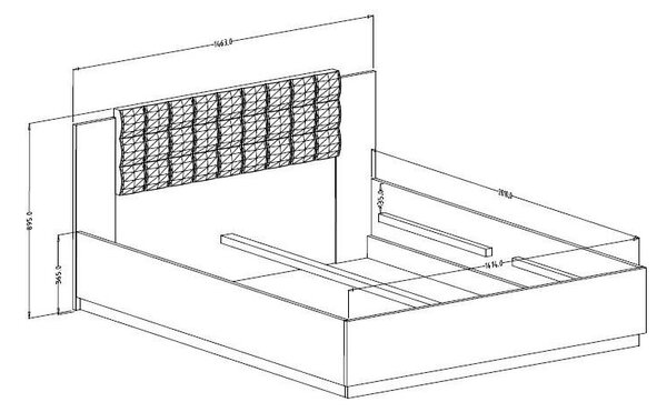 NovýNábytok.sk Manželská posteľ 140 cm Signat Typ30 (dub flagstaff + čierna matná). Akcia -17%. Vlastná spoľahlivá doprava až k Vám domov. 1118233
