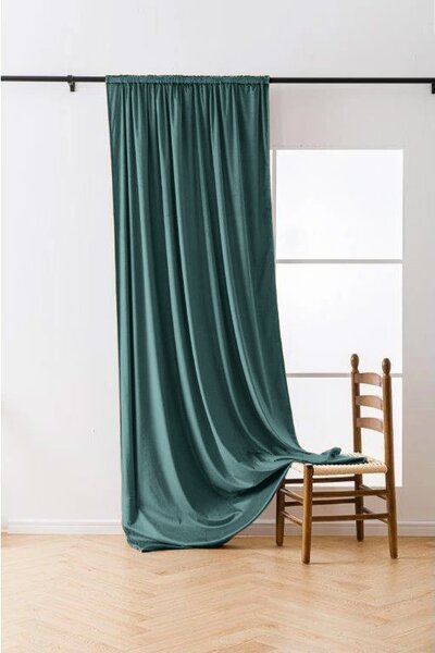 Zatemňovací záves VELVET 140x250 cm, tyrkysový Zavesenie: Riasiaca páska