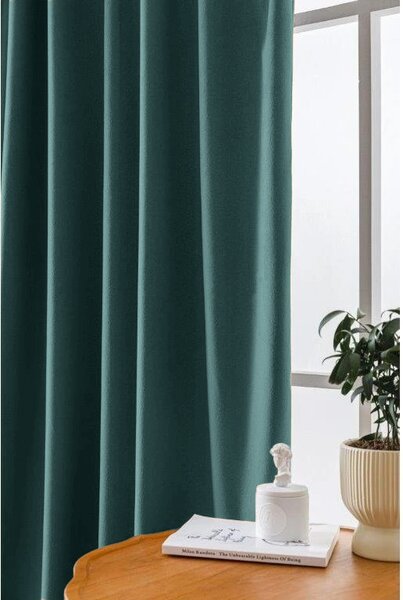 Zatemňovací záves VELVET 140x250 cm, tyrkysový Zavesenie: Riasiaca páska