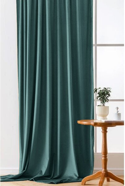 Zatemňovací záves VELVET 140x250 cm, tyrkysový Zavesenie: Riasiaca páska