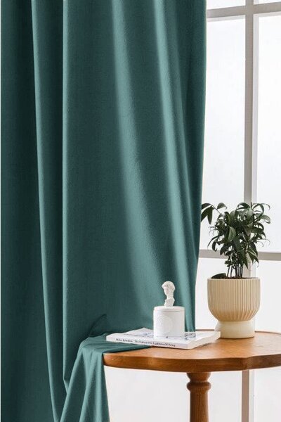 Zatemňovací záves VELVET 140x250 cm, tyrkysový Zavesenie: Riasiaca páska