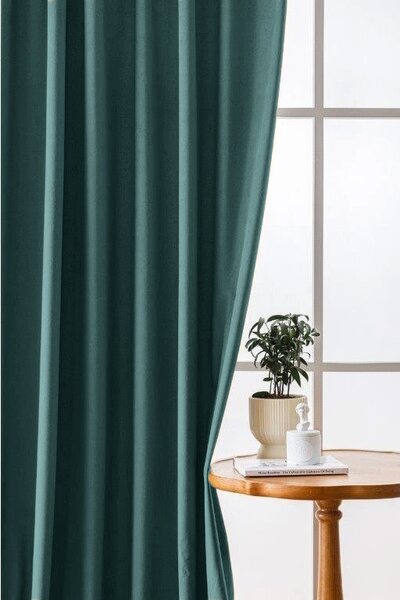 Zatemňovací záves VELVET 140x250 cm, tyrkysový Zavesenie: Riasiaca páska