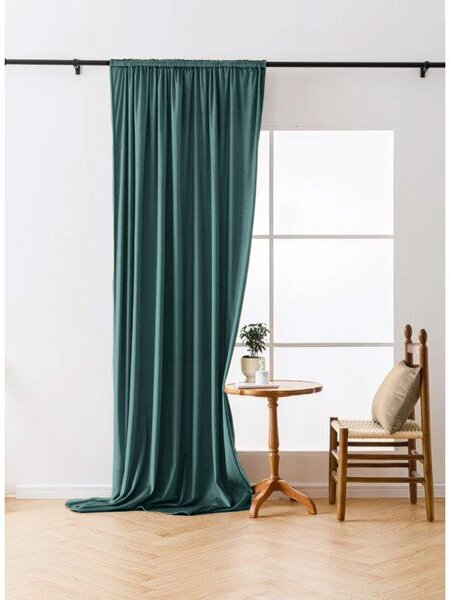 Zatemňovací záves VELVET 140x250 cm, tyrkysový Zavesenie: Riasiaca páska