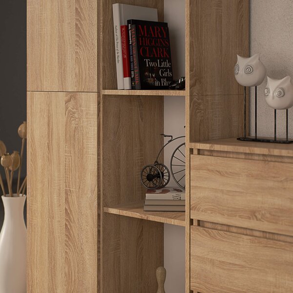 Ak furniture Regál Rexa 80 cm 1 skrinka a 4 police dub sonoma