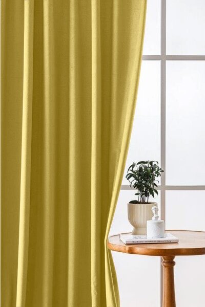 Zatemňovací záves VELVET 140x270 cm, horčicová Zavesenie: Riasiaca páska