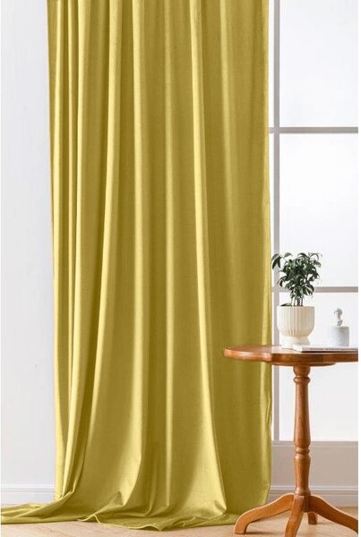 Zatemňovací záves VELVET 140x270 cm, horčicová Zavesenie: Riasiaca páska