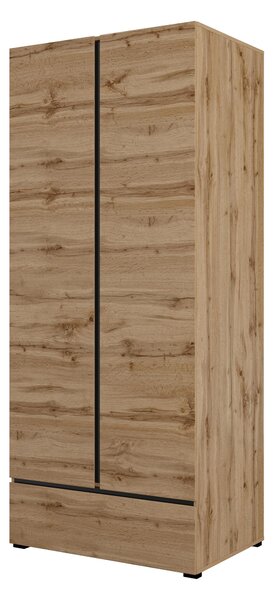 NovýNábytok.sk Šatníková skriňa Crossroad S18 (dub wotan + čierna). Akcia -11%. Vlastná spoľahlivá doprava až k Vám domov. 1118252
