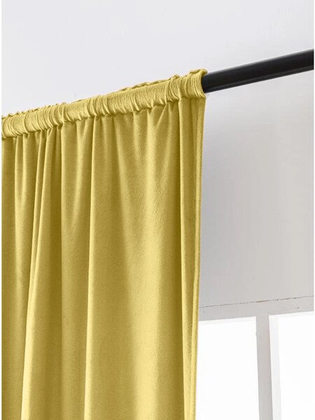 Zatemňovací záves VELVET 140x270 cm, horčicová Zavesenie: Riasiaca páska