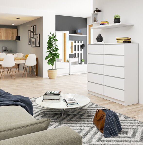 Ak furniture Komoda Kuba 120 cm biela