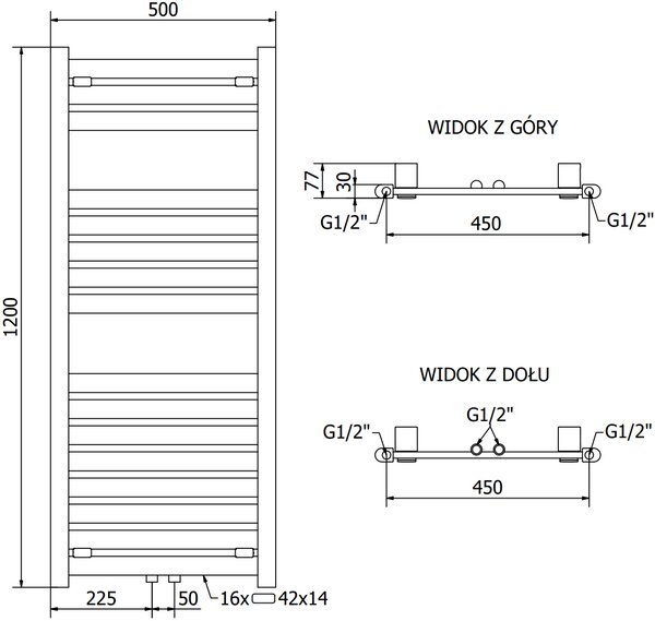 Mexen Uran, elektrické vykurovacie teleso 1200 x 500 mm, 600 W, biela, W105-1200-500-2600-20