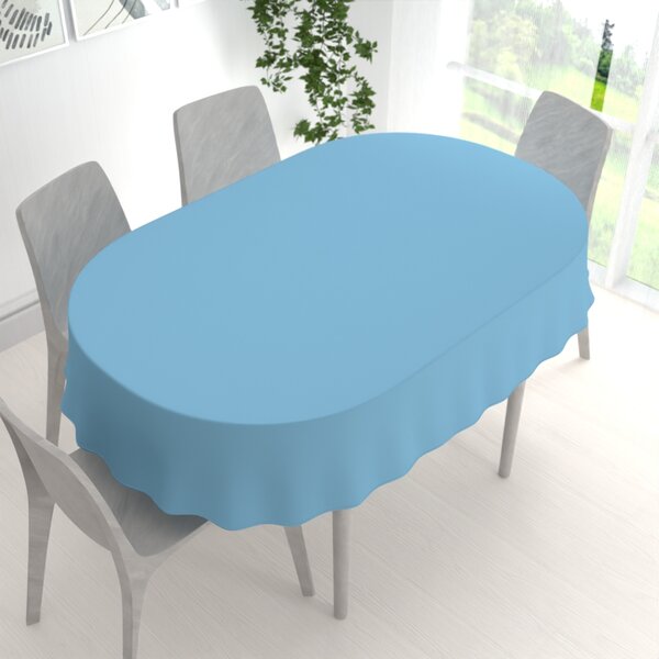 Biante Dekoračný oválny obrus Rongo RG-100 Svetlo modrý 50x100 cm
