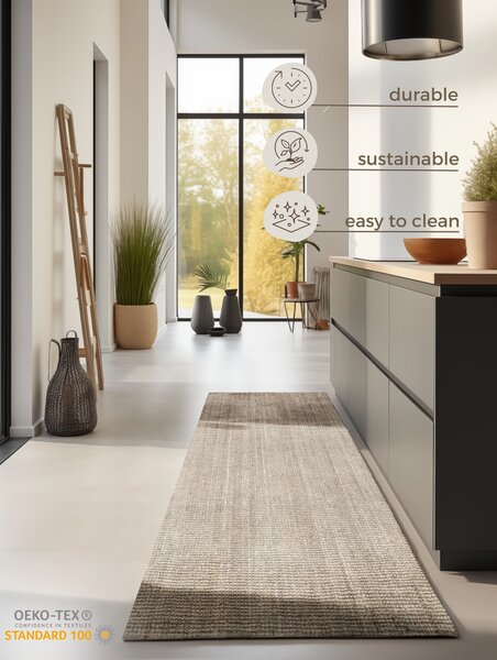 Hanse Home, Behúň Bouclé Jute 105973 Ivory White, 80x200, béžová, chodba / predsieň