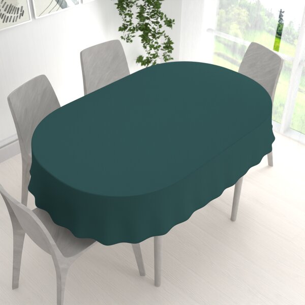 Biante Dekoračný oválny obrus Rongo RG-099 Tmavý fľaškovo zelený 50x100 cm